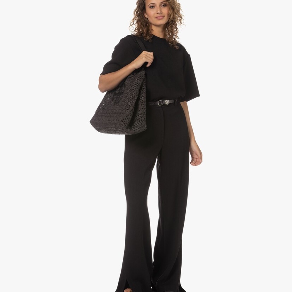 Anine Bing Maddie Boxy Crepe Blouse Top